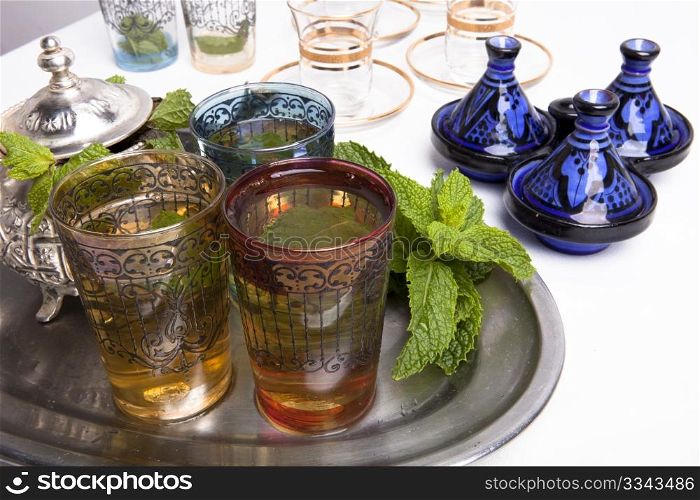 Traditional Moroccan mint tea