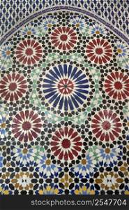 Traditional Moroccan mosaic Marrakesh, Morocco, April 1, 2012