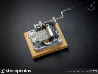Traditional music box isolated on black background. Traditional music box isolated on black