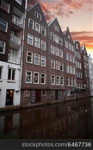 Traditional old buildings in Amsterdam, the Netherlands