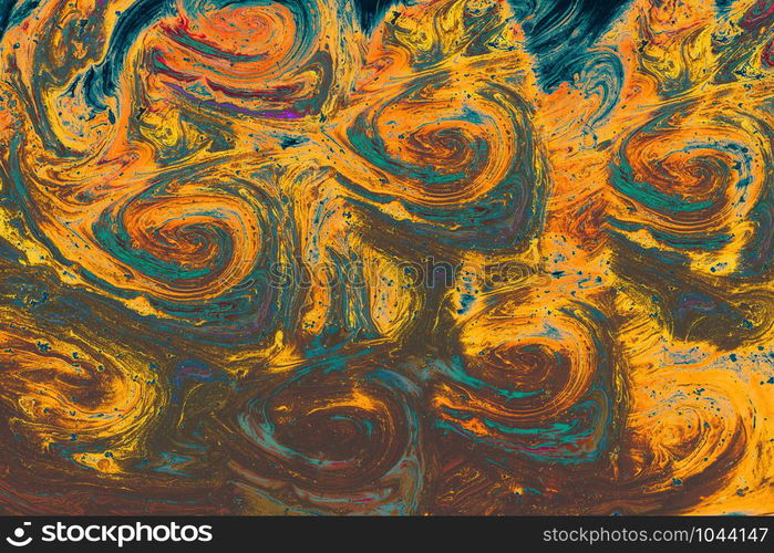 Traditional Ottoman Turkish abstract marbling art patterns as background