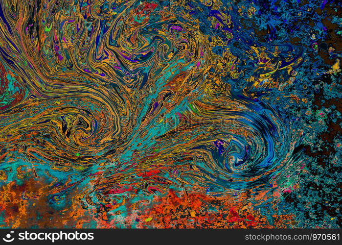 Traditional Ottoman Turkish abstract marbling art patterns as background