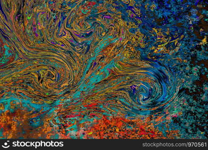 Traditional Ottoman Turkish abstract marbling art patterns as background