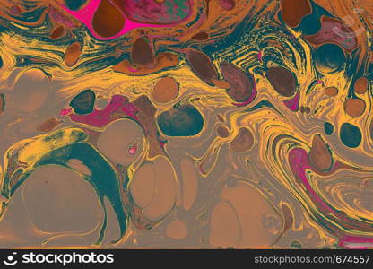 Traditional Ottoman Turkish marbling art patterns as abstract background