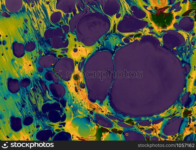 Traditional Ottoman Turkish marbling art patterns as abstract colorful background