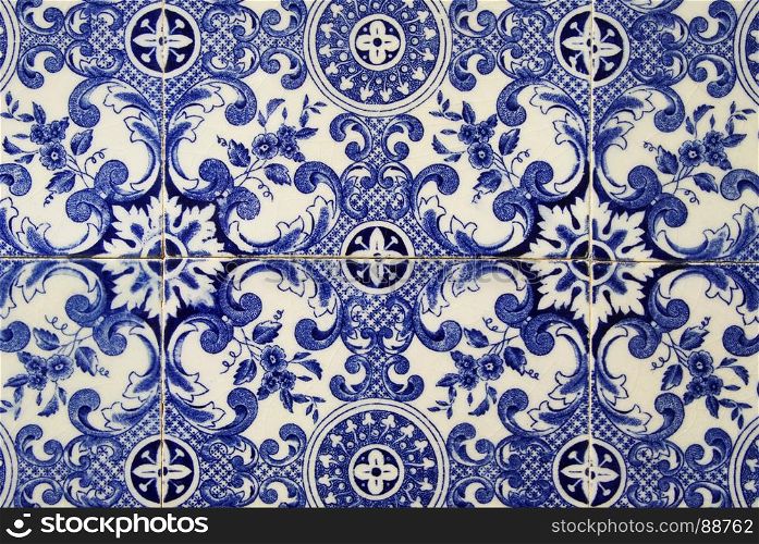 Traditional portuguese tile. Blue