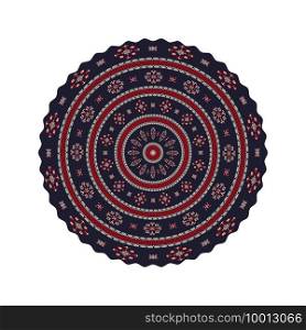 Traditional Romanian round decorative element, vector template 