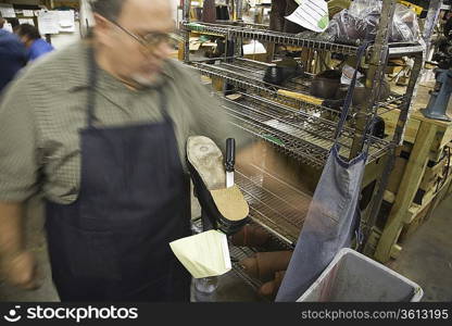 Traditional shoemaker workshop