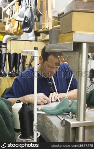 Traditional shoemaker workshop