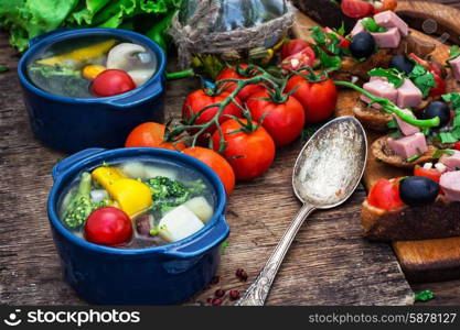 traditional soup of fresh vegetables