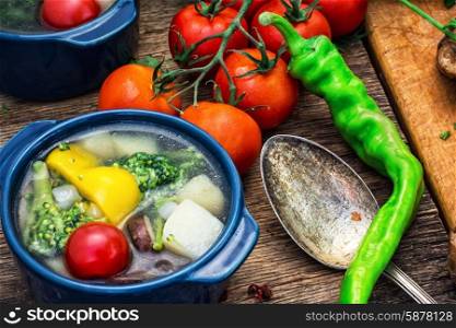 traditional soup of fresh vegetables