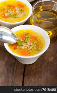 traditional Syrian barley broth soup Aleppo style called talbina or tirbiyali typical food after Ramadan