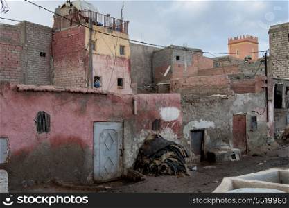 Traditional tannery in medina of Marrakesh, Morocco