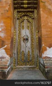 traditional temple door in ubud bali indonesia