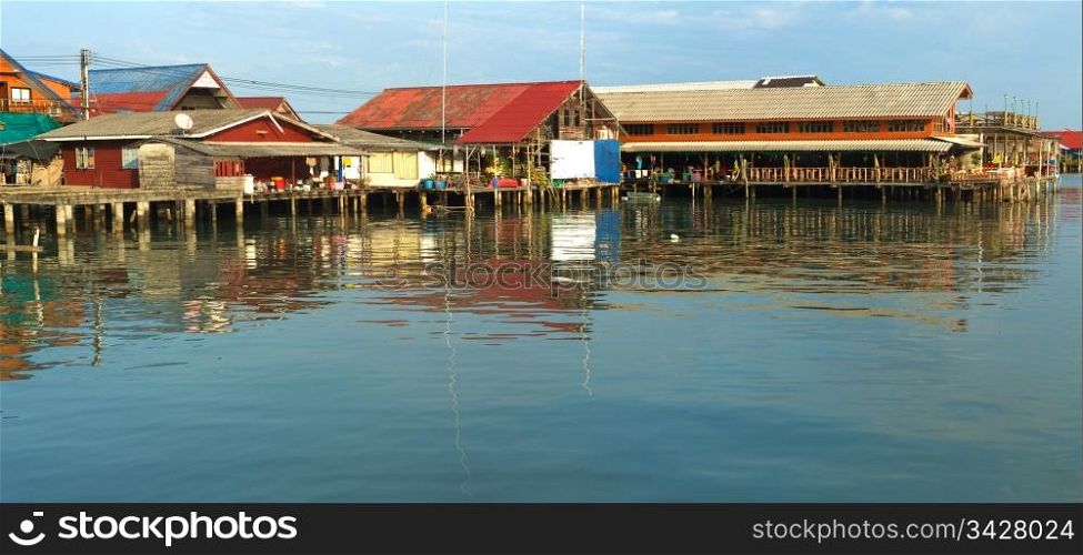Traditional thai fishermans village