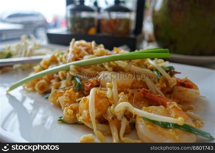 Traditional Thai Fried Noodles or Thai name is Pat Thai
