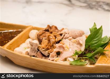 Traditional Thai Mix Pork Steaming With Spicy Sauce, stock photo