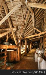Traditional timber-framed barn, Worcestershire, England.