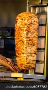 Traditional Turkish Doner Kebab grill. Traditional Turkish Doner Kebab on pole