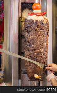 Traditional Turkish Doner Kebab on pole