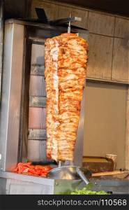 Traditional Turkish Doner Kebab on pole