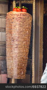 Traditional Turkish Doner Kebab on pole