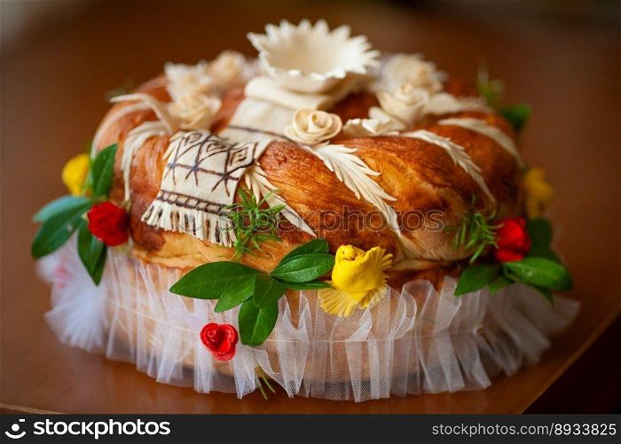 traditional Ukrainian wedding cake for a wedding celebration