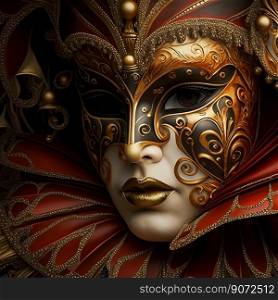 Traditional Venetian carnival mask, created with generative AI
