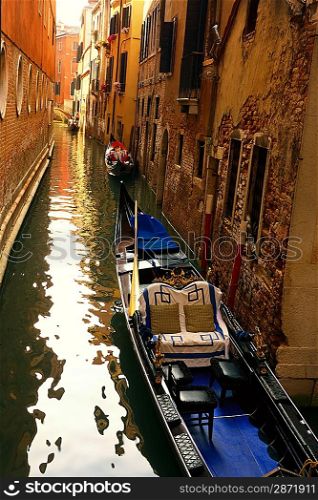 Traditional venetian gondola.