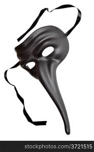 Traditional venice mask with big nose isolated over the white background