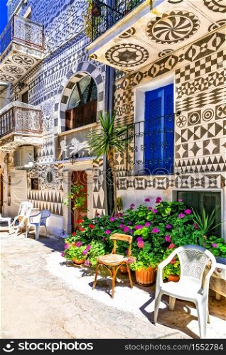 "traditional villages of Greece - unique traditional Pyrgi in Chios island known as the "painted village""