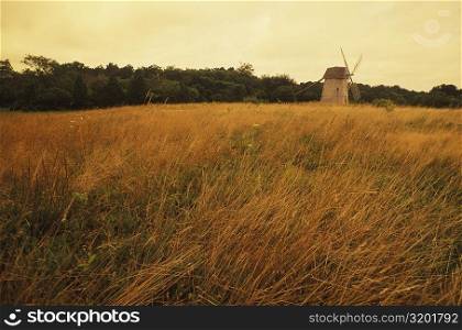 Traditional windmill in a field, Cape Cod, Massachusetts, USA