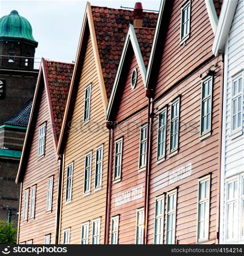 Traditionally built buildings in Bryggen, Bergen, Norway