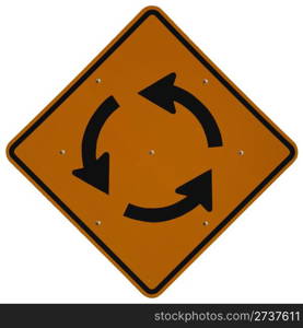 Traffic Circle Ahead road sign