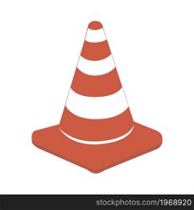 Traffic cone vector icon isolated on white background stock illustration. Traffic cone icon vector illustration isolated on white
