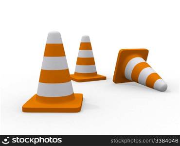 traffic cones 3d illustration