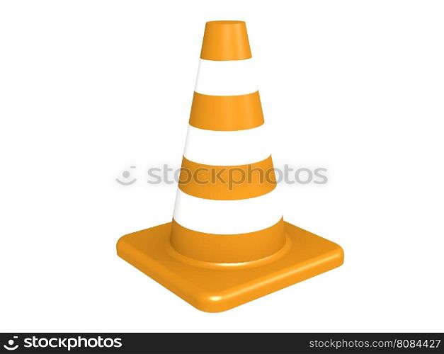 Traffic cones isolated on white, 3D rendering