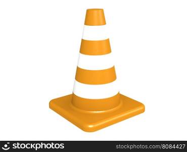 Traffic cones isolated on white, 3D rendering
