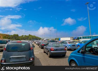 Traffic jam with stopped cars. Traffic jam with stopped cars in Spain