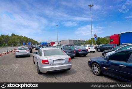 Traffic jam with stopped cars. Traffic jam with stopped cars in Spain