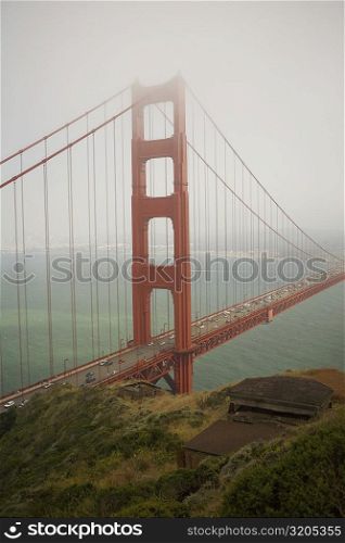 Traffic moving on a bridge, Golden Gate Bridge, San Francisco, California, USA