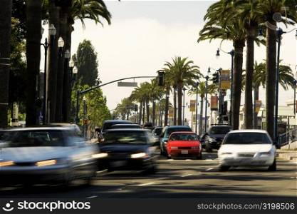 Traffic on a street in a city, San Francisco, California, USA