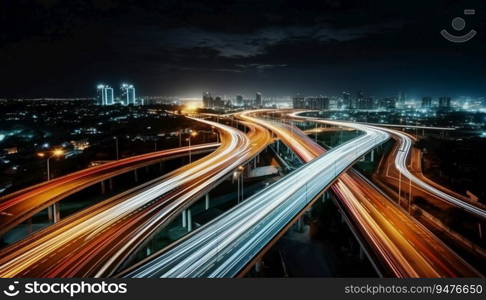 Traffic on highway at night.