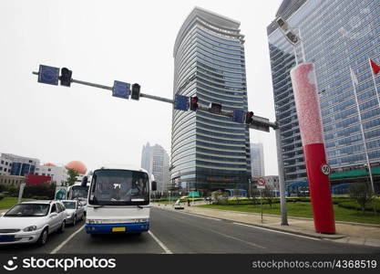 Traffic on the road, Qingdao, Shandong Province, China