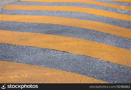 traffic safety speed bump on the road