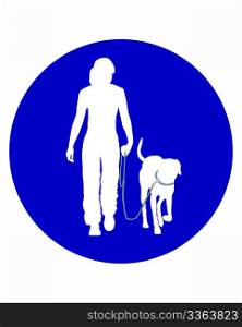 Traffic sign for people with dogs