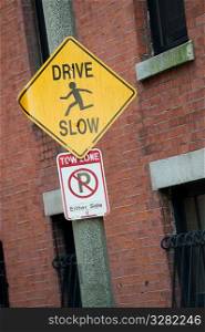 Traffic sign in Boston, Massachusetts, USA