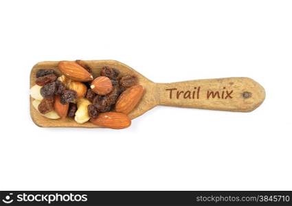 Trail mix on shovel
