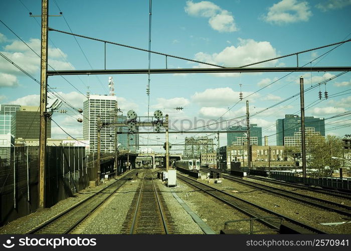 Train at a railroad station