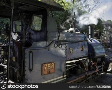 Train engine, Darjeeling Himalayan Railway, Darjeeling, West Bengal, India